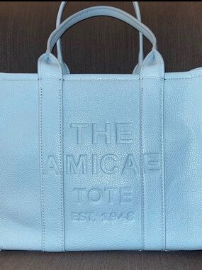 Tote - Light Blue Leather Women's Bag